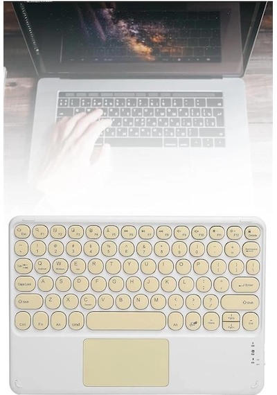 Mey İthalat Bluetooth Touchpad Klavye 10.9 İnch Kablosuz Wifi Q Klavye Slim