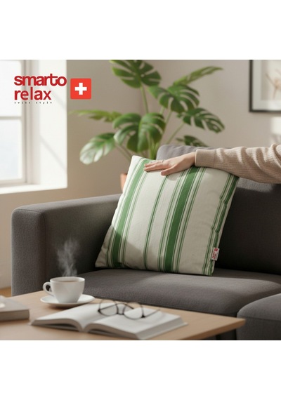 Smarto Relax Içi Dolgulu Kırlent 45x45 Cm Kare Salon & Berjer Kırlenti - Smr-kır-019 Beyaz - Yeşil