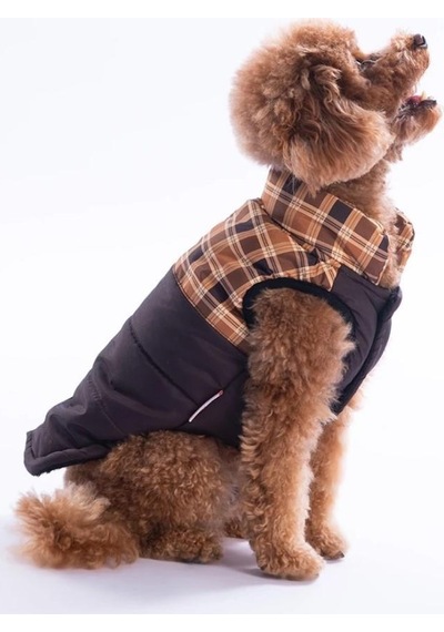 Pawstar Kahverengi Elgin Paws Su İtici Küçük Irk Köpek Puf Yelek Yağmurluk