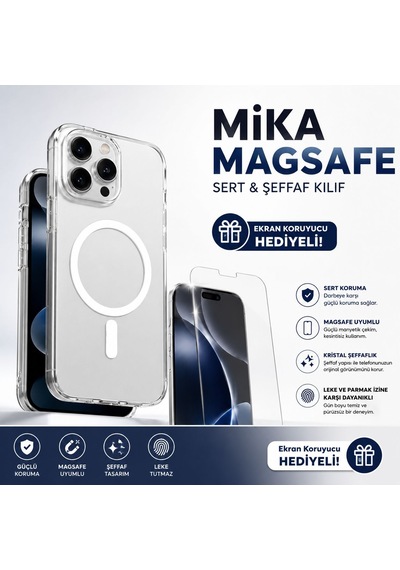 Samsung Galaxy A56 Magsafe Uyumlu Şeffaf Sert Telefon Kılıfı