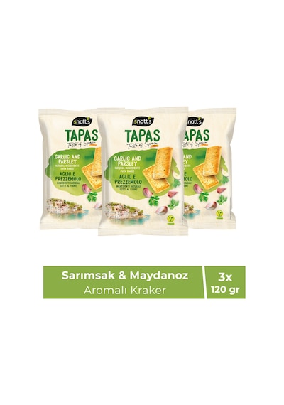 Sarımsak & Maydanoz Aromalı Kraker 120 Gr X3 Adet