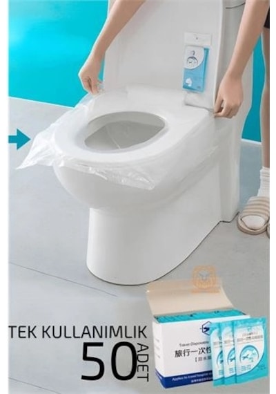 Klozet Kapağı Kılıfı Hijyenik Seyahat Tek Kullanımlık Klozet Wc Örtüsü 50 Adet 720809