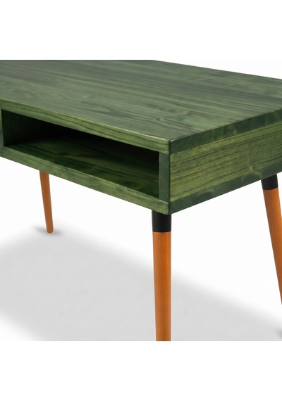 Mobenta Slot Desk: Masif Çalışma & Laptop Masası 2 Gözlü Depolama - 120x60 Ye Yeşil