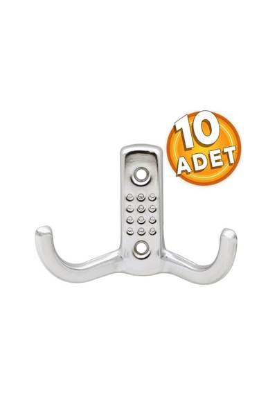 Neiko Noktalı Askı Portmanto Vestiyer Duvar Dolap Elbise Askısı Mobilya Askılığı Metal Askı 10 Adet Krom