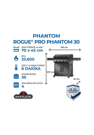 Phantom Rogue Pro 30 Gazlı Plancha Siyah
