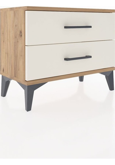 Arges Komodin 2 Çekmeceli 60x30x48 Çam-aytaşı Çam