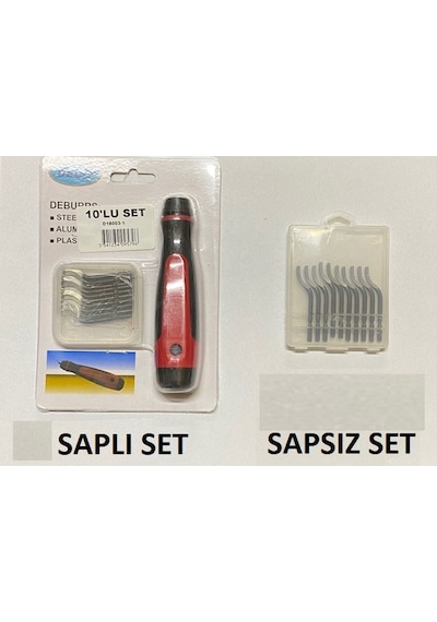 Çapak Alma Raspa Seti 10'Lu Ve Sapsız Sapli Set