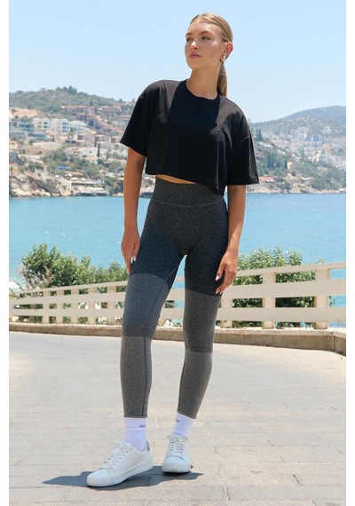 Jerf Aura Crop T-shirt Siyah Siyah