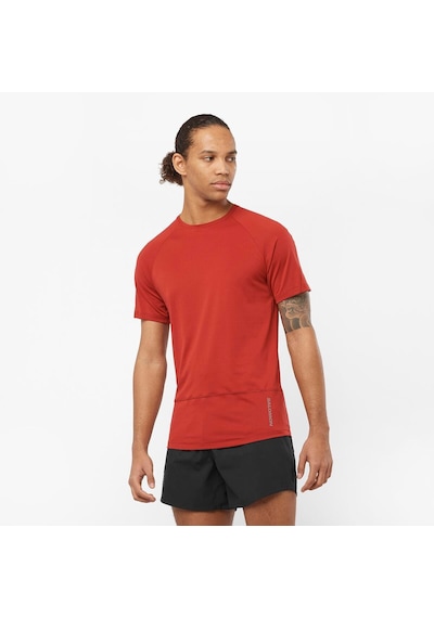 Salomon Cross Run Erkek Koşu Tişört Red Dahlıa Lc2138800 Kırmızı