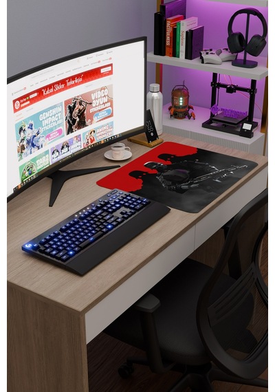 Wolfenstein Kaymaz Dikişli Kauçuk Oyuncu Mousepad V1 - 48x40 Xl Gaming Mouse Pad Fare Altlığı