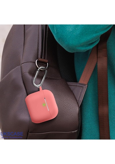 Apple Uyumlu AirPods 4. Nesil Soft Silikon Kılıf Düz Renkler Pembe