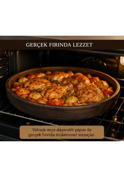 Kapadokya Çömlek Güveç Tava Kahverengi
