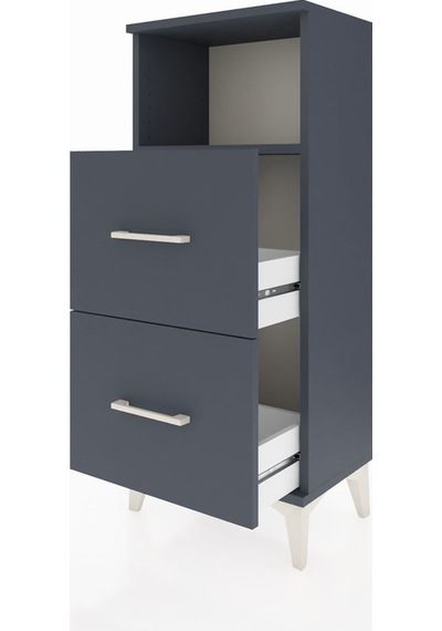 Arges Komodin Tek Raflı 2 Çekmeceli 44x30x106 Antrasit-antrasit Antrasit