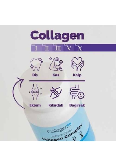 Collagen Forte Platinum 5 Tip Kolajen Vitamin ve Mineral İçeren Takviye Gıda 500 MG 90 Tablet