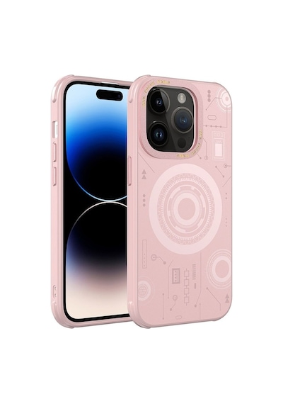 Apple Uyumlu iPhone 14 Pro Max Kılıf Zore Wireless Şarj Özellikli Desenli Hot Kapak Rose Gold