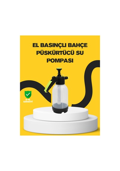 Köpük Püskürtücü 2 Litre Dayanıklı Manuel Basınçlı Yıkama Şişesi Siyah
