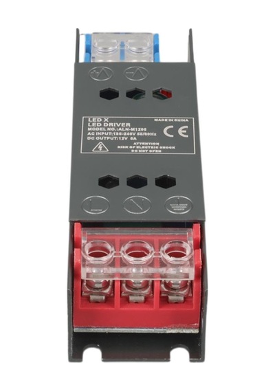 Ayt Ledx Aln-m1205 12 Volt 5 Amper 50x15x11mm Ultra Slim Metal Kasa Adaptör Şerit Led Kamera Adaptörü