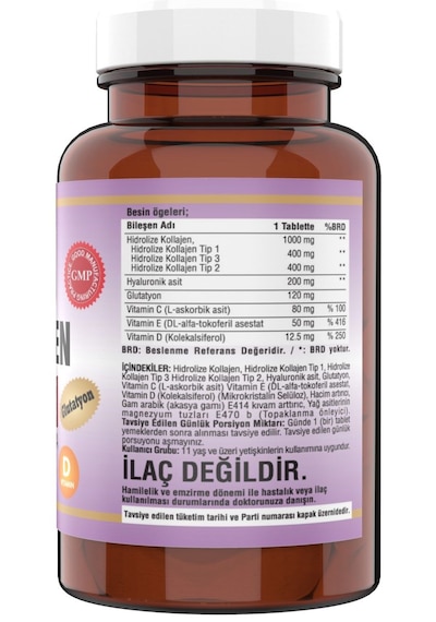 Ncs 90 Tablet Hidrolize Collagen Kolajen Type 1-2-3 Hyaluronic
