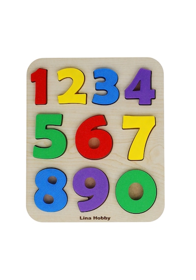 2'li Set Montessori Eğitici Ahşap Sayılar Ve Geometrik Şekiller Bultak Puzzle 20x17 Cm 1 Adet
