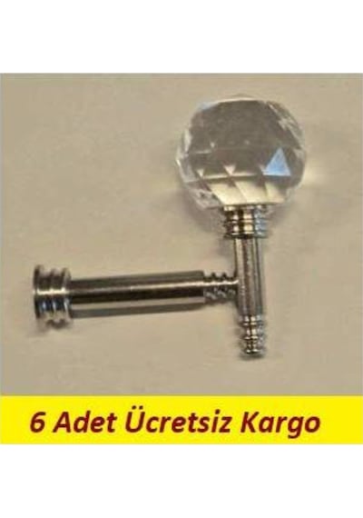 6 Adet Gümüş Renk Fon Perde Askısı Renso Gümüş Renk