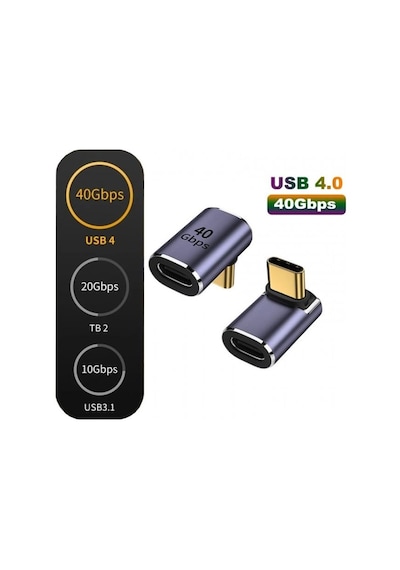 Çevirici Usb4 40 Gbps 90 Derece Typec Çevirici Dik Typec Çevirici