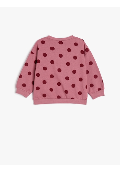 Koton Basic Sweatshirt Puantiyeli Bisiklet Yaka Uzun Kollu Pamuklu Pembe Desenli 4wmg10016ak Çok Renkli Koton Basic Sweatshirt Puantiyeli Bisiklet Yaka Uzun Kollu Pamuklu Pembe Desenli 4wmg10016ak Çok Renkli