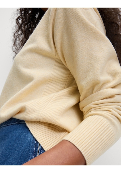 Marks & Spencer Air Yarn Bisiklet Yaka Triko Kazak Krem