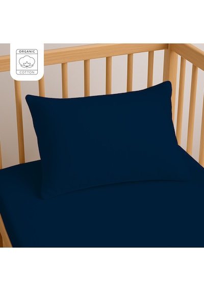 %100 Pamuk Bebek Yastık Kılıfı 35x45 Cm 2 Adet Doğal & Yumuşak Lacivert