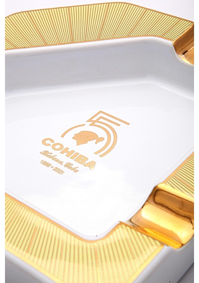 Cohiba 55. Yıl Gold-beyaz Üçlü Porselen Puro Küllüğü