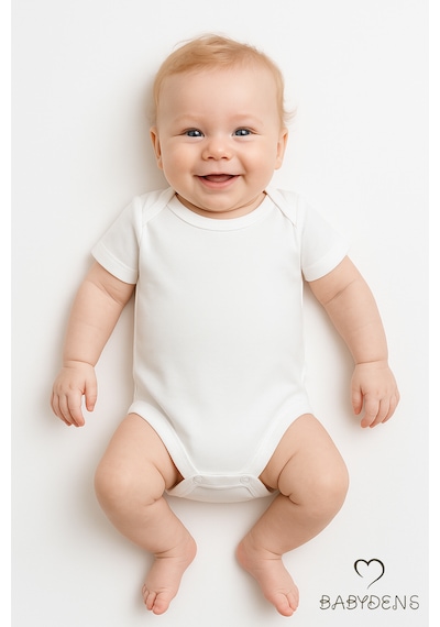 Babyden's 3'lü %100 Pamuklu Beyaz Kısa Kollu Bebek Body Seti 0-3 Ay - 12 Ay Unisex Yazlık Zıbın Beyaz