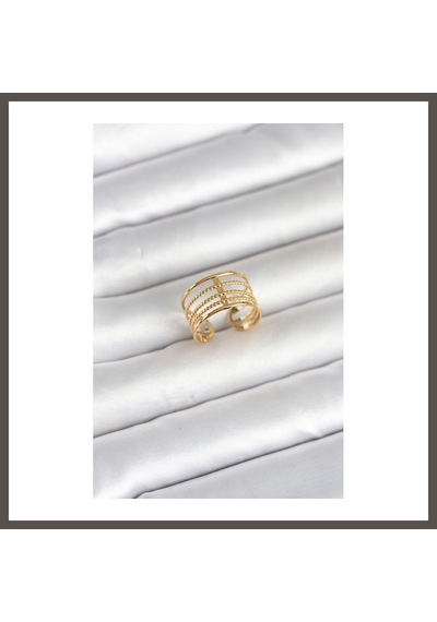 Bezos 316l Çelik Gold Renk Vintage Model Kadın Yüzük Nxrlvng