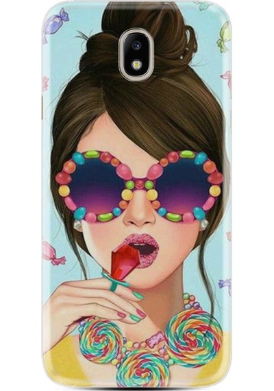 Samsung Galaxy Uyumlu J7 Pro Kilif Desenli Silikon Sugar And Woman 473356547