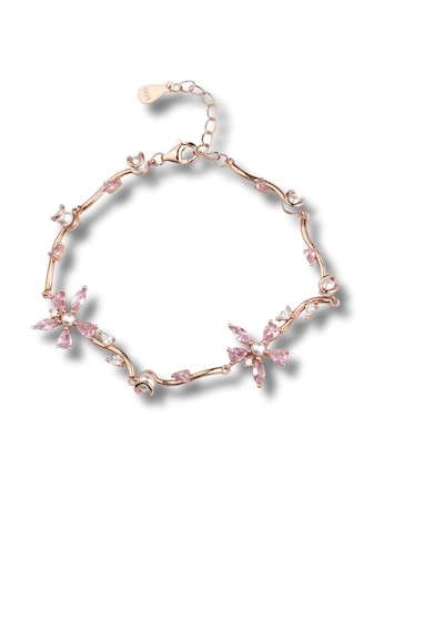 Madam Matmazel İnci Detaylı Nergiz Çiçeği Bileklik, Gold Rose Altın Kaplama Kübik Zirkon Cz , 925 Ayar Gümüş, Kadın Rose Gold Madam Matmazel İnci Detaylı Nergiz Çiçeği Bileklik, Gold Rose Altın Kaplama Kübik Zirkon Cz , 925 Ayar Gümüş, Kadın Rose Gold