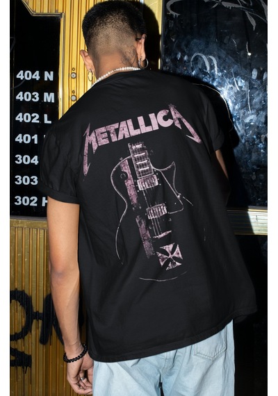 Sevbano Metallica Rock Metal Müzik Grubu Sırt Baskılı Unisex Oversize Tiş Siyah