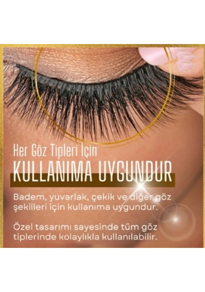 3d Manyetik 12 Adet Takma Kirpik Seti 6 Çift + 2 Adet Likit Eyeliner Yapıştırıcı + Kirpik Cımbızı
