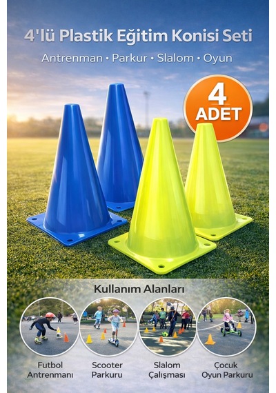 4 Lü Duba Plastik Eğitim Konisi Seti Futbol Ve Aktivite Oyun Seti Diğer