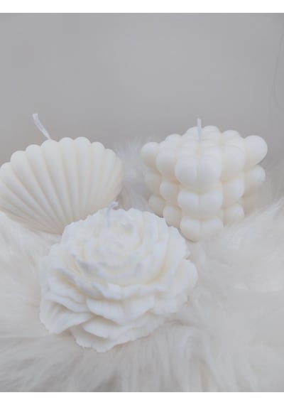 Bernami Mumluk Şamdanpinterest %100 Doğal Soyawax Hediyelik 3'lü Kalp,istiridye Ve Şakayik Mum Diğer