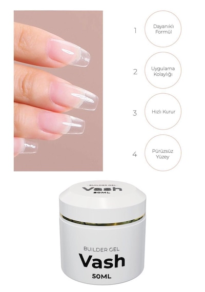 Vash Protez Tırnak Jeli Clear 50 ML
