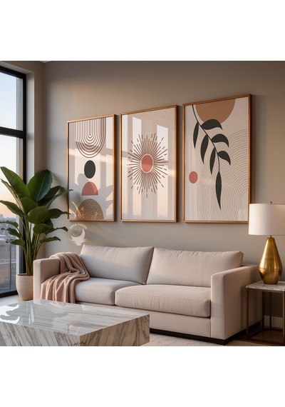 3'lü Modern Boho Poster Seti