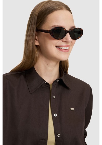 U.S. Polo Assn. Kadın Koyu Kahverengi Uzun Kollu Gömlek 50329499-vr084