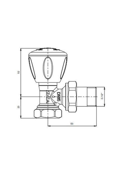 Eca 1/2 '' inç Rv3 Krom Köşe Radyatör Valfi Vanası 602120749