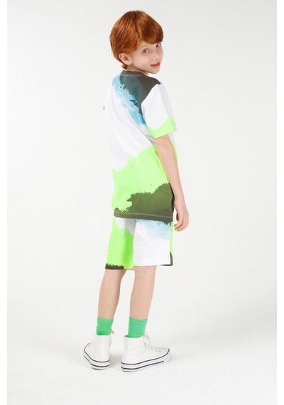 Brz Kids Baskılı Erkek Çocuk Kısa Kollu T-Shirt Beyaz