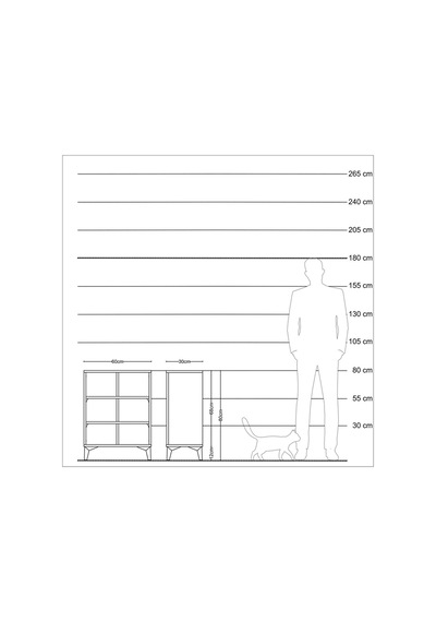 Arges Komodin 2 Raflı 2 Kapaklı 60x30x80 Çam-antrasit Atlas Çam