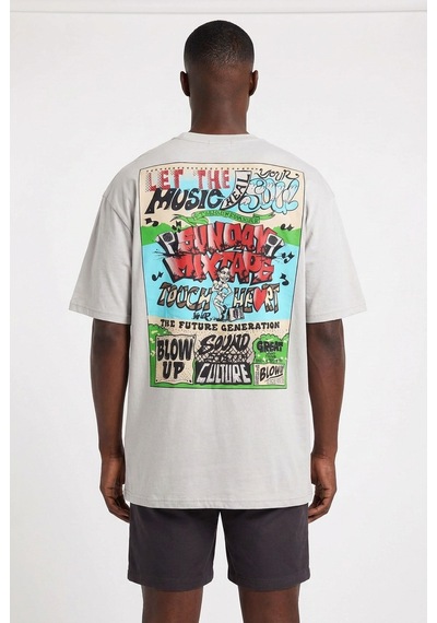 Blow Up Future Gen Your Soul Gri Oversize Erkek T-shirt 141347 SİYAH