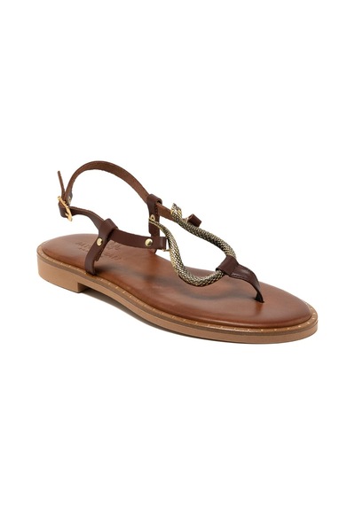 148 Brown Sandalet Kadın 22082 Myconian 2025 Greek Sandal Kahverengi