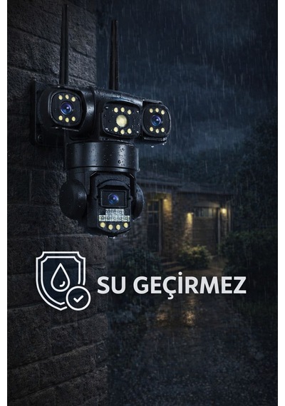 3 Kameralı Wifi Hareket Takipli 9mp Full Hd Güvenlik Kamerası
