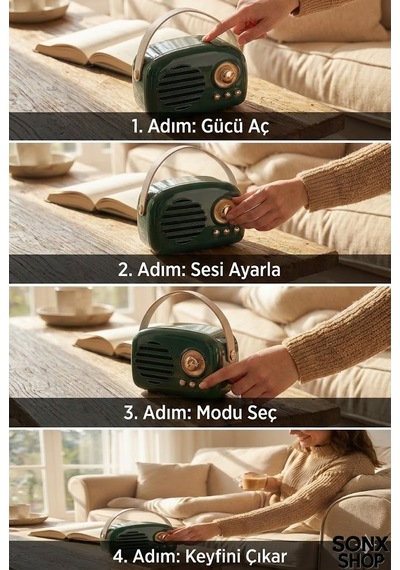 Mcg Sonx Nostaljik Retro Bluetooth - Fm Radyo, Usb Ve Bluetooth Kablosuz Hoparlör 75609384