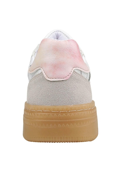 Kadın Vegan Deri Beyaz Sneakers - Botanical Notes Tasarım Çok Renkli