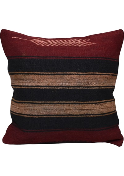 Zehra Abla Halı Yeni El Dokuma Dekoratif Kilim Kırlent Yastık Kılıfı 6746 Çok Renkli