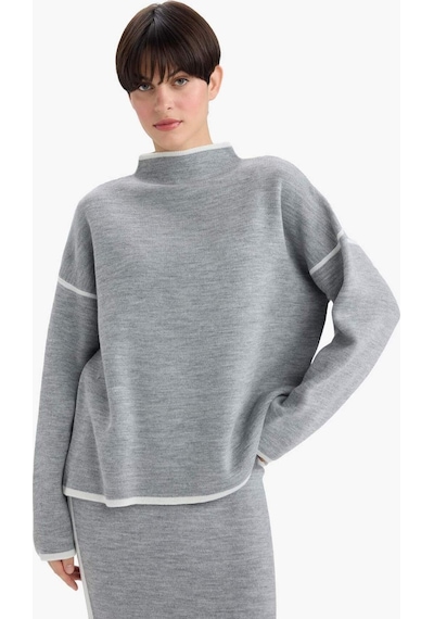 Defacto Oversize Geniş Kalıp Yarım Balıkçı Yaka Triko Kazak G3176ax25wngr156 Gri-gr156